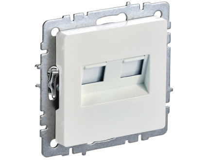 BRITE Розетка двойная RJ11+RJ45 кат.5E РК/Т12-БрЖ жемчуг IEK
