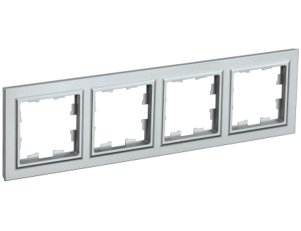 BRITE Рамка 4-местная РУ-4-БрА алюминий IEK