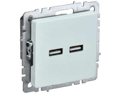 BRITE Розетка USB A+A 5В 3,1А РЮ10-1-БрЖ жемчуг IEK