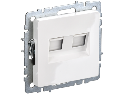 BRITE Розетка компьютерная двойная кат.5E RJ45 РК10-2-БрБ белый IEK