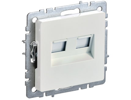 BRITE Розетка компьютерная двойная кат.5E RJ45 РК10-2-БрЖ жемчуг IEK