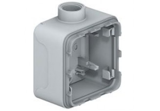 Адаптер О/У 1 пост. с рамкой серый IP 55 с кабельным вводом (ISO20) Plexo 55