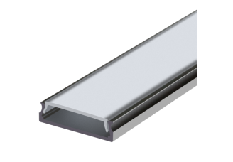 Профиль для светодиодной ленты прямоугольный наклонный анодированный алюминесцентный (без рассеивателя) 24х6х2000мм Jazzway