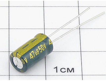 Конденсатор 47мкФ 50В 6.3x11 105°C