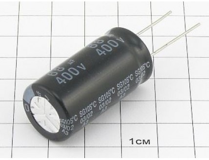 Конденсатор 68мкФ 400В 18x36 105°C