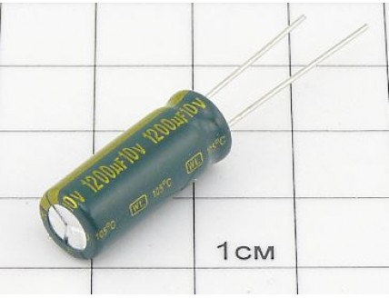 Конденсатор 1200мкФ 10В 8x20 105°C