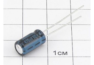 Конденсатор 470мкФ 10В 6.3x11 105°C