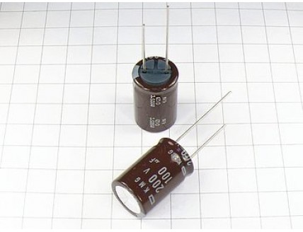 Конденсатор 100мкФ 200В 16x25 105°C