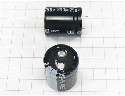 Конденсатор 330мкФ 250В 25x30 105°C
