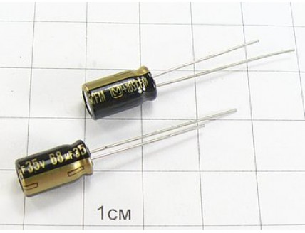 Конденсатор 68мкФ 35В 6.3x11 105°C