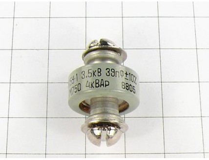 К15У-1А -3.5кВ-39пФ±10% -М750-4квар "5"