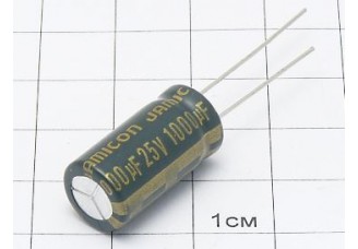Конденсатор 1000мкФ 25В 10x21 105°C