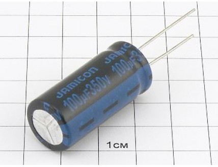 Конденсатор 100мкФ 350В 16x35 105°C