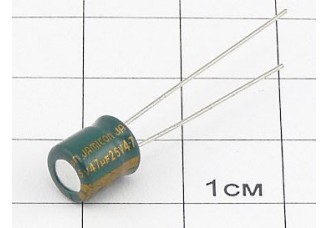 Конденсатор 47мкФ 25В 6.3x7 105°C