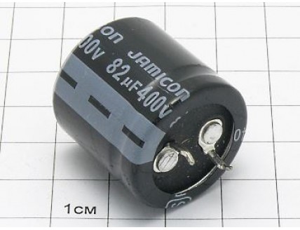 Конденсатор 82мкФ 400В 25x25 105°C