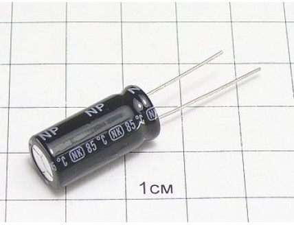 100мкФ 25В (10x21,неполярн.)