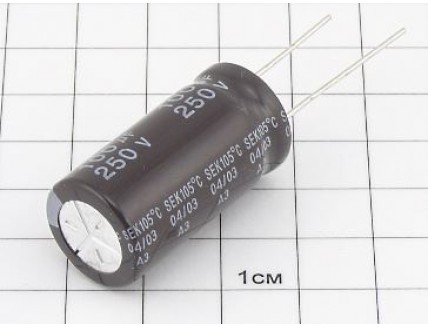 Конденсатор 100мкФ 250В 16x32 105°C