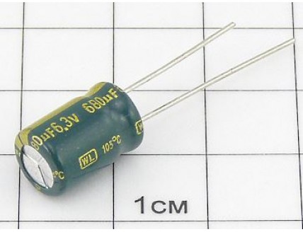 Конденсатор 680мкФ 6.3В 8x11 105°C