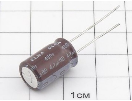 Конденсатор 4.7мкФ 400В 10x16 105°C