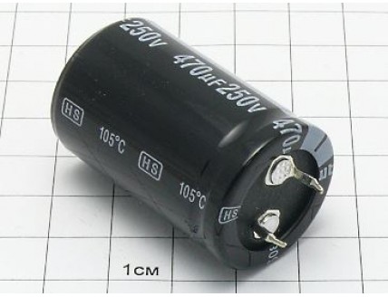 Конденсатор 470мкФ 250В 25x40 105°C
