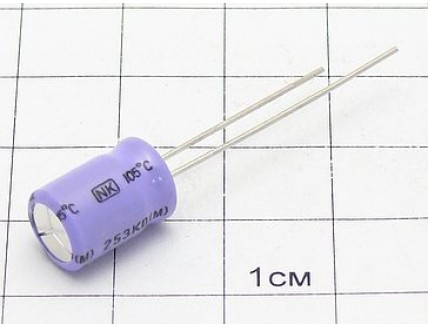 10мкФ 50В (8x11,неполярн.) 105°C