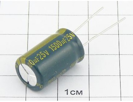 Конденсатор 1500мкФ 25В 12x21 105°C