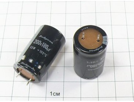 Конденсатор 180мкФ 200В 18x32 105°C