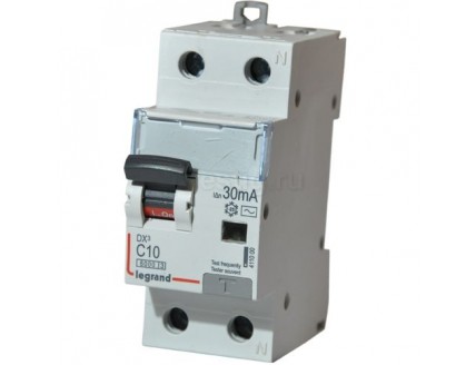 Дифференциальный автомат 1 полюс +N 10А 30ma тип AC DX3 Legrand
