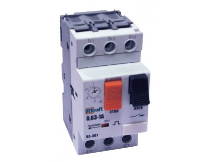 Авт. выкл. защиты двигателя 3P 2,5-4A 50кА ВА-401 DEKra