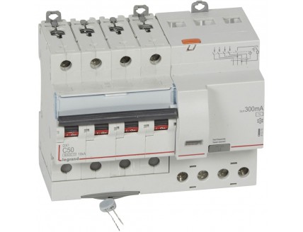 Дифференциальный автомат 4-пол. 50А 300mA тип AC DX3 Legrand