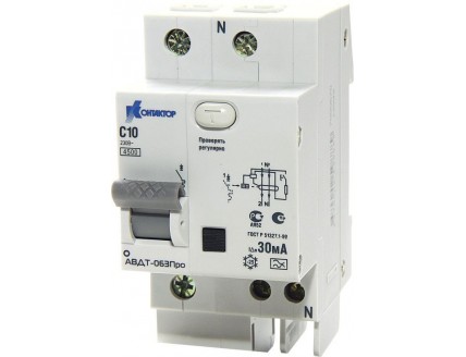 Автоматический выключатель дифференциального тока АВДТ-063, 1P+N, 25А, 30mA, тип А