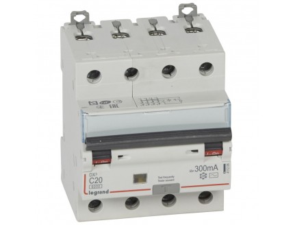 Дифференциальный автомат 4-пол. 20А 300mA тип AC DX3 Legrand
