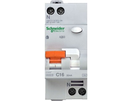 Дифференциальный автомат 1 полюс +N 16А 30ма 4,5ka Domovoy Schneider Electric