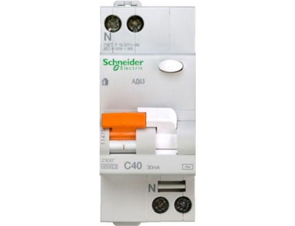 Дифференциальный автомат 1пол.+N 40А 30мА 4,5kA Domovoy Schneider Electric