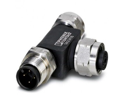 Т-образный распределитель для шинных систем SAC-4P-M12T/2XM12 FF VA Phoenix Contact