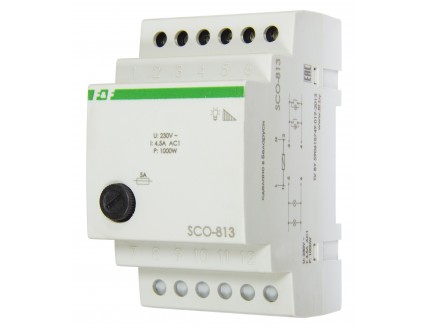 Регулятор освещения SCO-813 монтаж на DIN-рейке 35мм,для работы с лампами накаливания, 4,5А, 220В