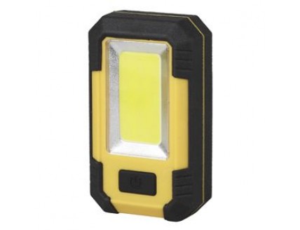 Фонарь (LED 15Вт) Практик черно-желтый 3 режима, заряд USB, клипса, powerbank 6Ач. IP44, Эра