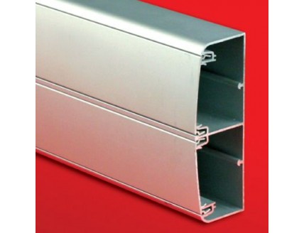 Алюминиевый кабель-канал 140х50 (с 2 крышками), цвет серый металлик