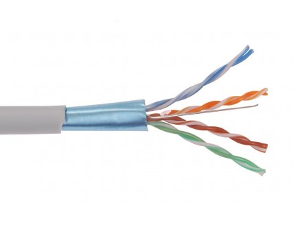 ITK Кабель связи витая пара F/UTP, кат. 5Е, 4 пары 24 AWG,LDPE+кабель питания 2x0,75мм2, черный