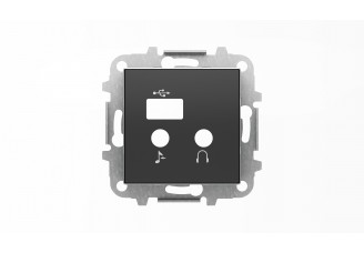 Накладка для механизма медиа-комбайна арт.9368.3, серия SKY, цвет чёрный барх.