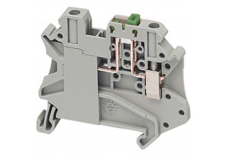 Клемма винтовая 4мм.кв. оранжевый, ножевой разъединитель
