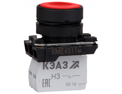 Кнопка КМЕ4511м-красный-1но+1нз-цилиндр-IP54-КЭАЗ