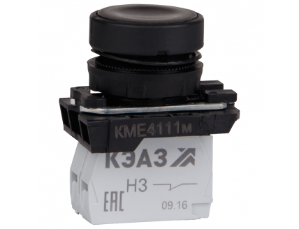 Кнопка КМЕ4111м-черный-1но+1нз-цилиндр-IP40-КЭАЗ