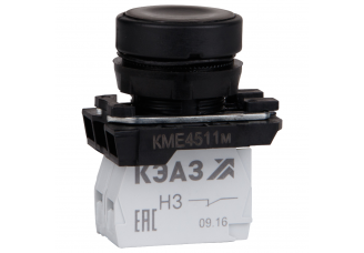 Кнопка КМЕ4511м-черный-1но+1нз-цилиндр-IP54-КЭАЗ