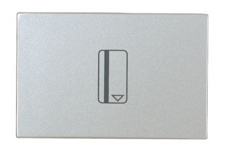 Выключатель карточный 2 мод. 16А 250В с подствет.серебро Zenit