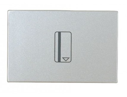 Выключатель карточный 2 мод. 16А 250В с подствет.серебро Zenit