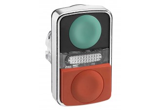 ГОЛОВКА КНОПКИ ДВОЙНАЯ БЕЗ МАРКИР + LED