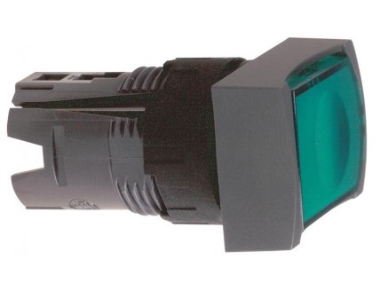 КНОПКА ПРЯМОУГ. С ПОДСВ. ЗЕЛЕНАЯ