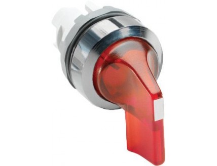 Переключатель (длинная ручка) M3SS8-21R красный с подсветкой 3-х позиционный (только корпус) с воз