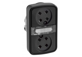 ГОЛОВКА КНОПКИ ДВОЙНАЯ БЕЗ ВСТАВОК + LED